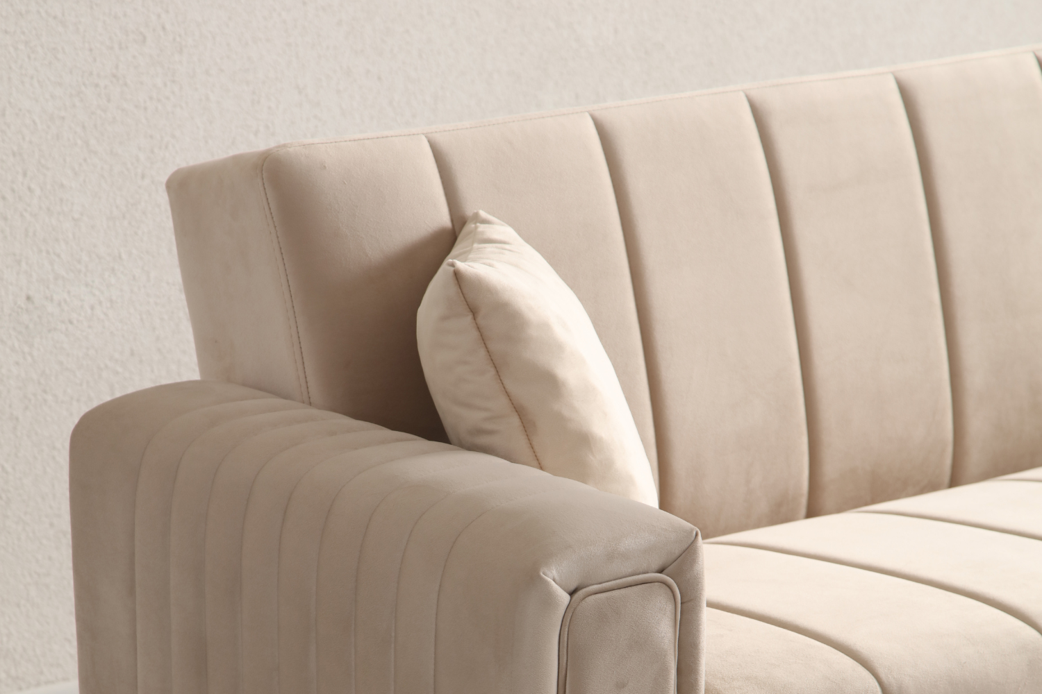 Canapé convertible NOVA velours beige