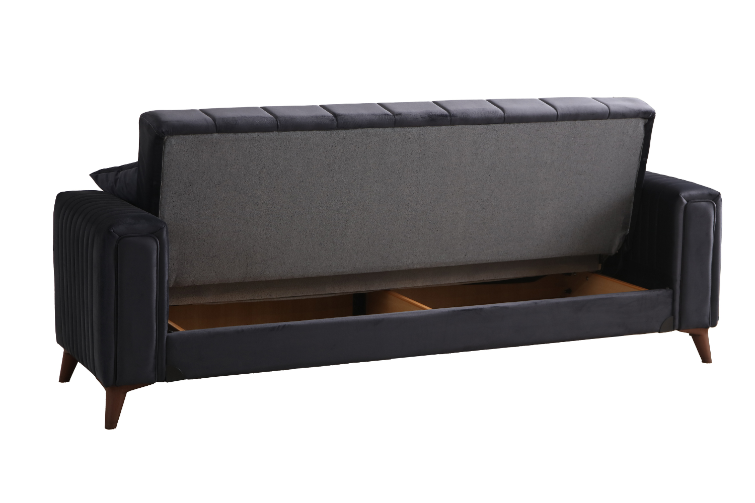 Canapé convertible NOVA velours gris anthracite