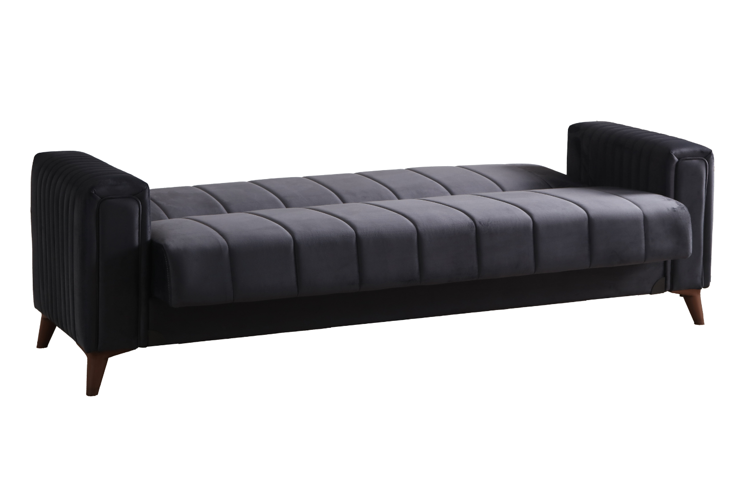 Canapé convertible NOVA velours gris anthracite