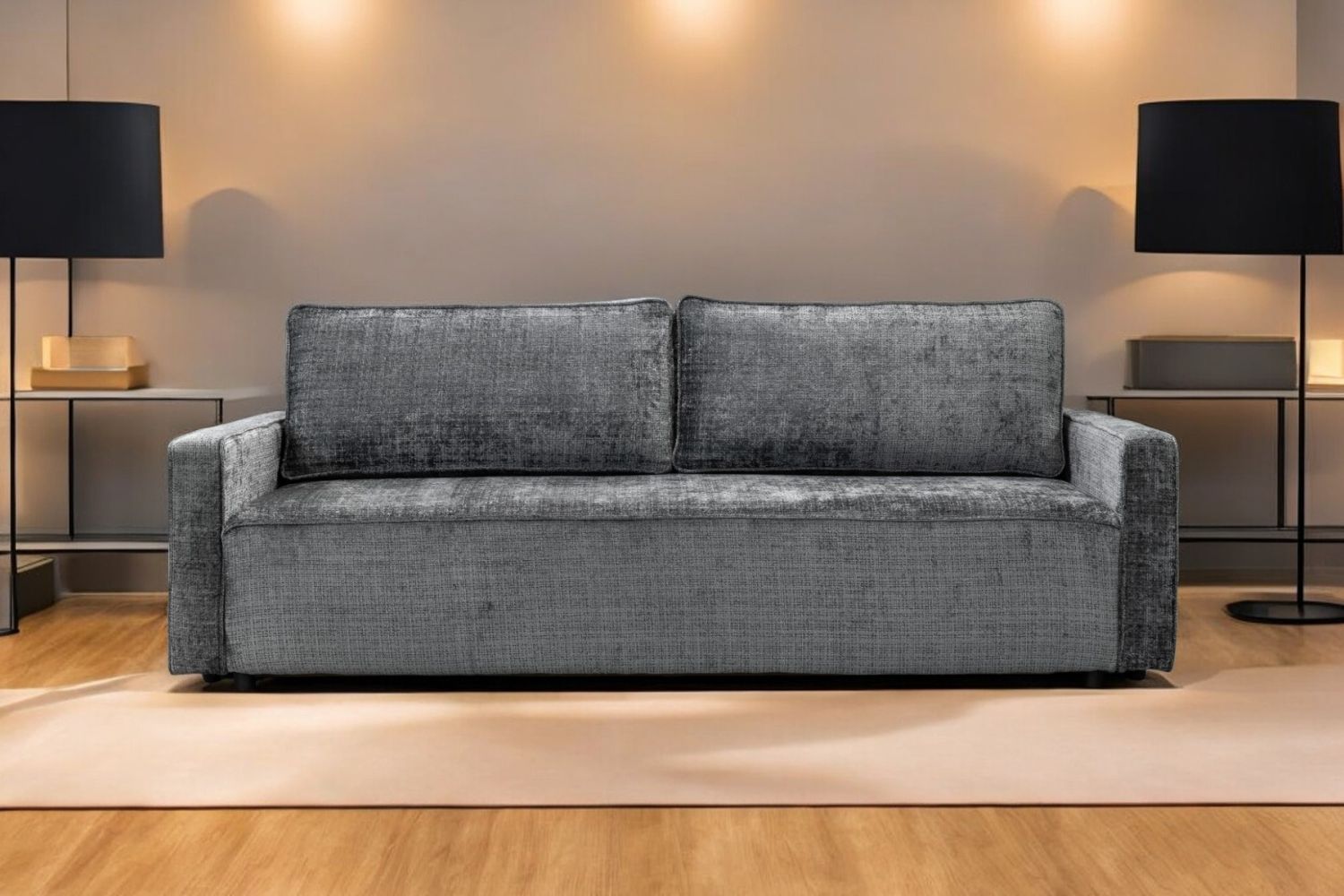 Canapé convertible NICOLE marbella gris anthracite
