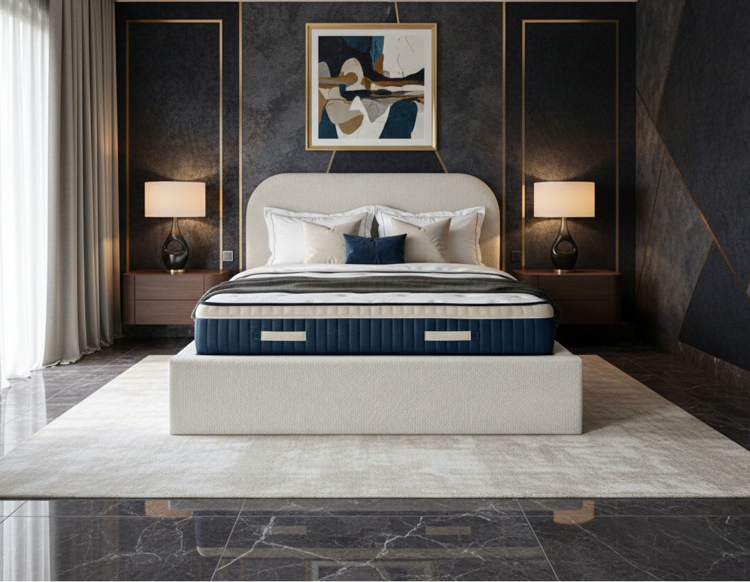 Cadre de lit JADE chenille avec tête de lit