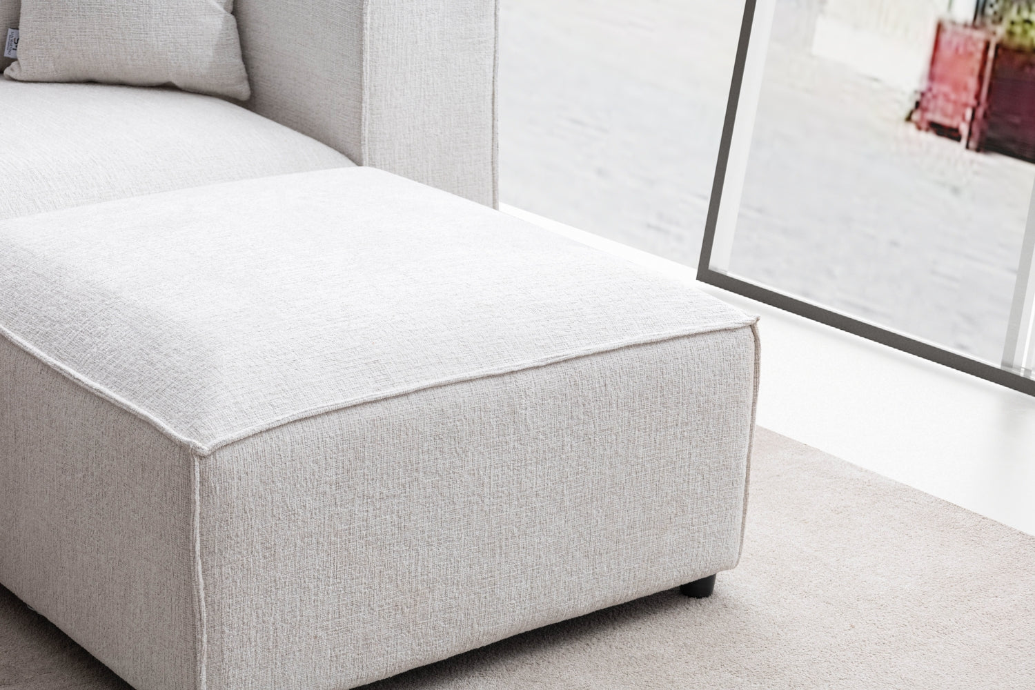 Canapé ELEGANCE modulable 4+1 en chenille avec pouf