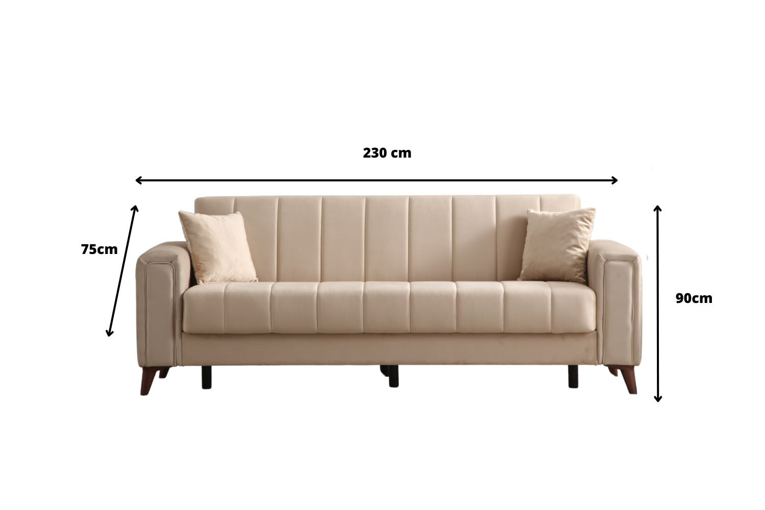 Canapé convertible NOVA velours beige