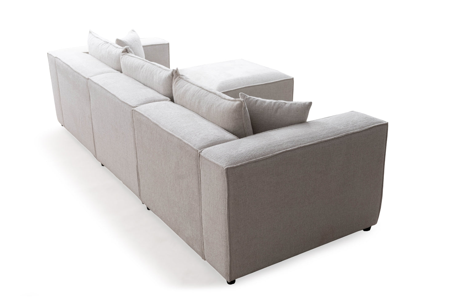 Canapé ELEGANCE chenille modulable 3+1 avec pouf