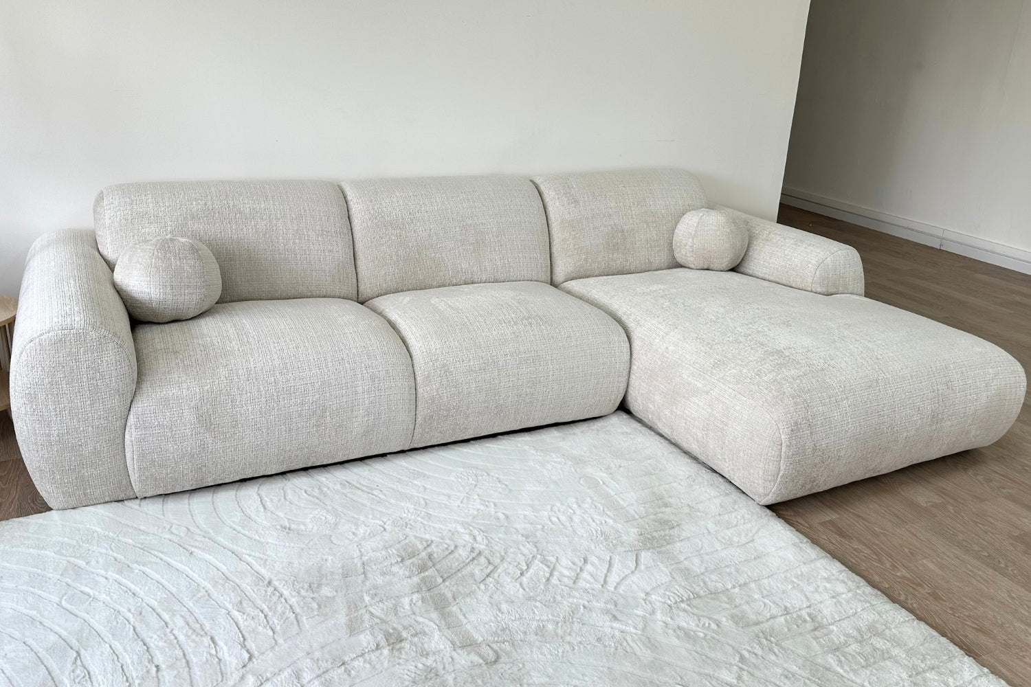 Canapé d'angle CLOUD tissu marbella crème