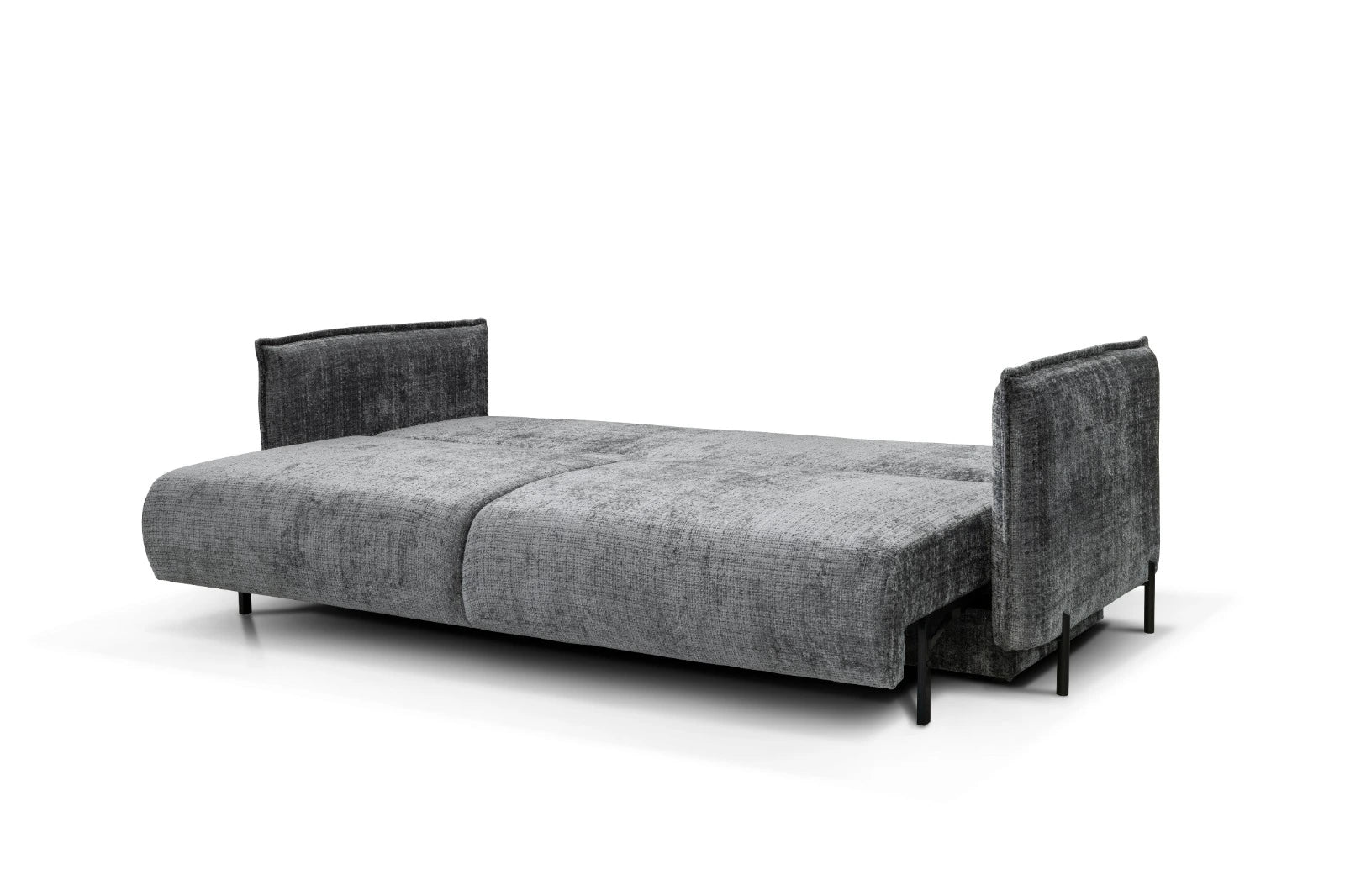 Canapé convertible AMALFI Marbella gris anthracite en position lit, pratique et confortable