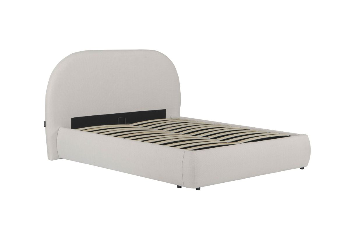 Lit coffre NUAGE velours blanc cassé