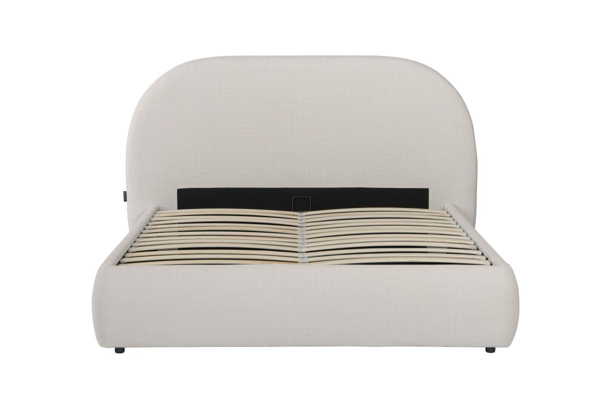 Lit coffre NUAGE velours blanc cassé