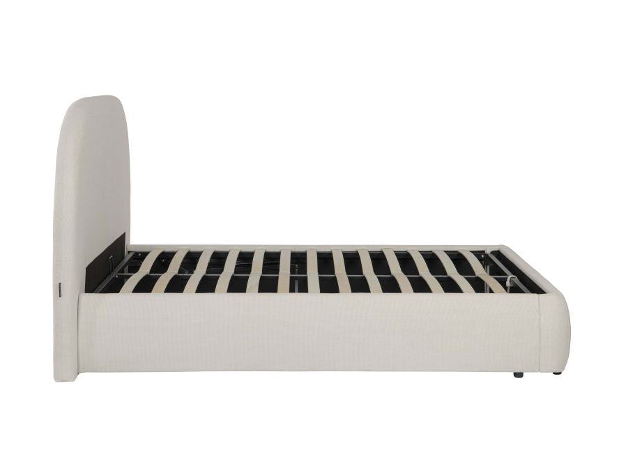 Lit coffre NUAGE velours blanc cassé