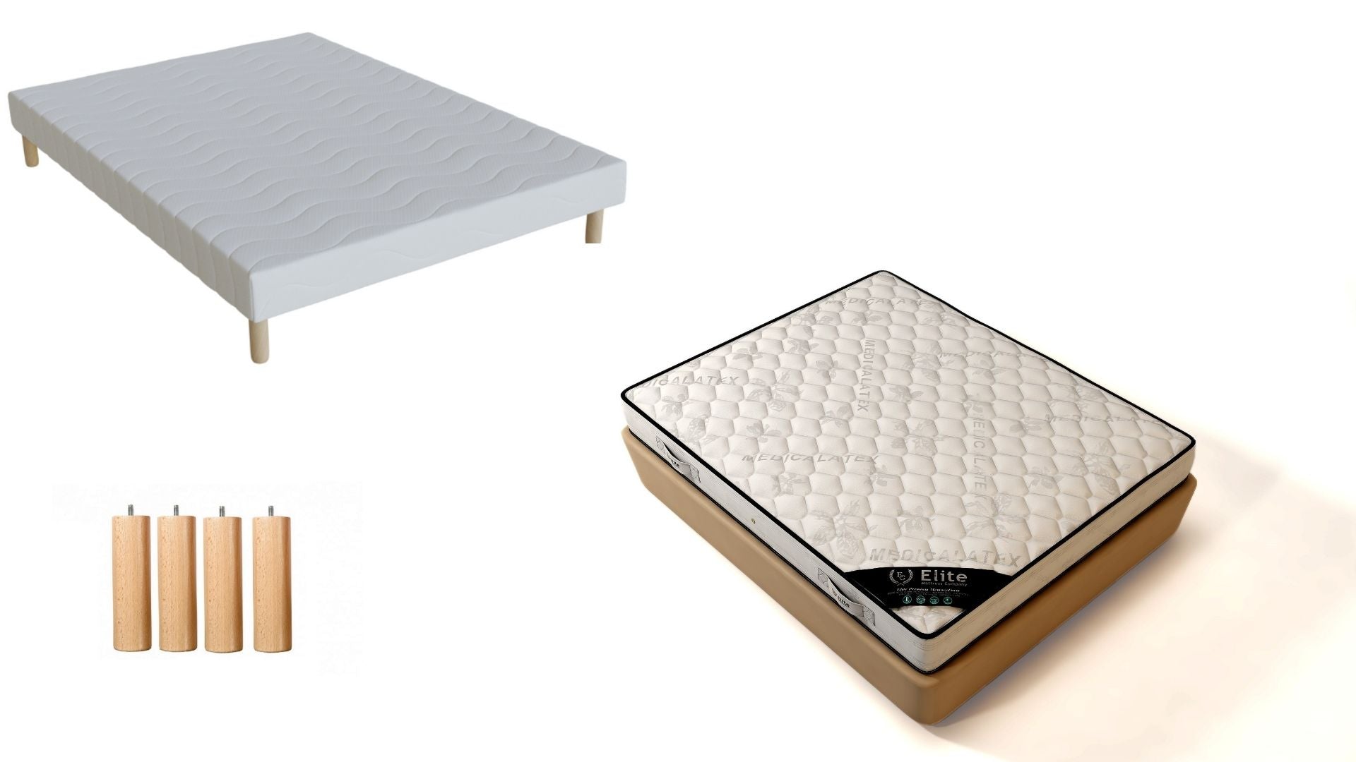 Sommier + Matelas 20cm d'Epaisseur