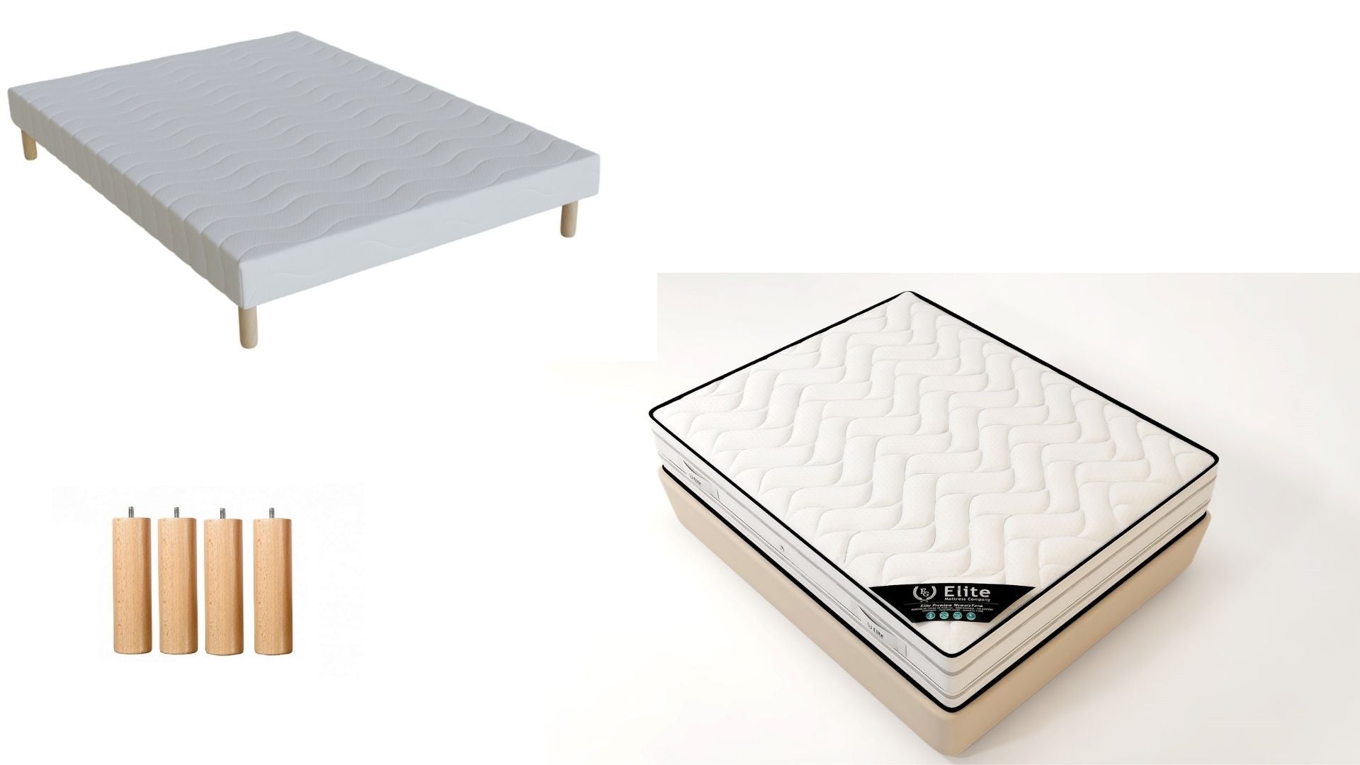 Sommier + Matelas Memoire de Forme 25cm d'Epaisseur