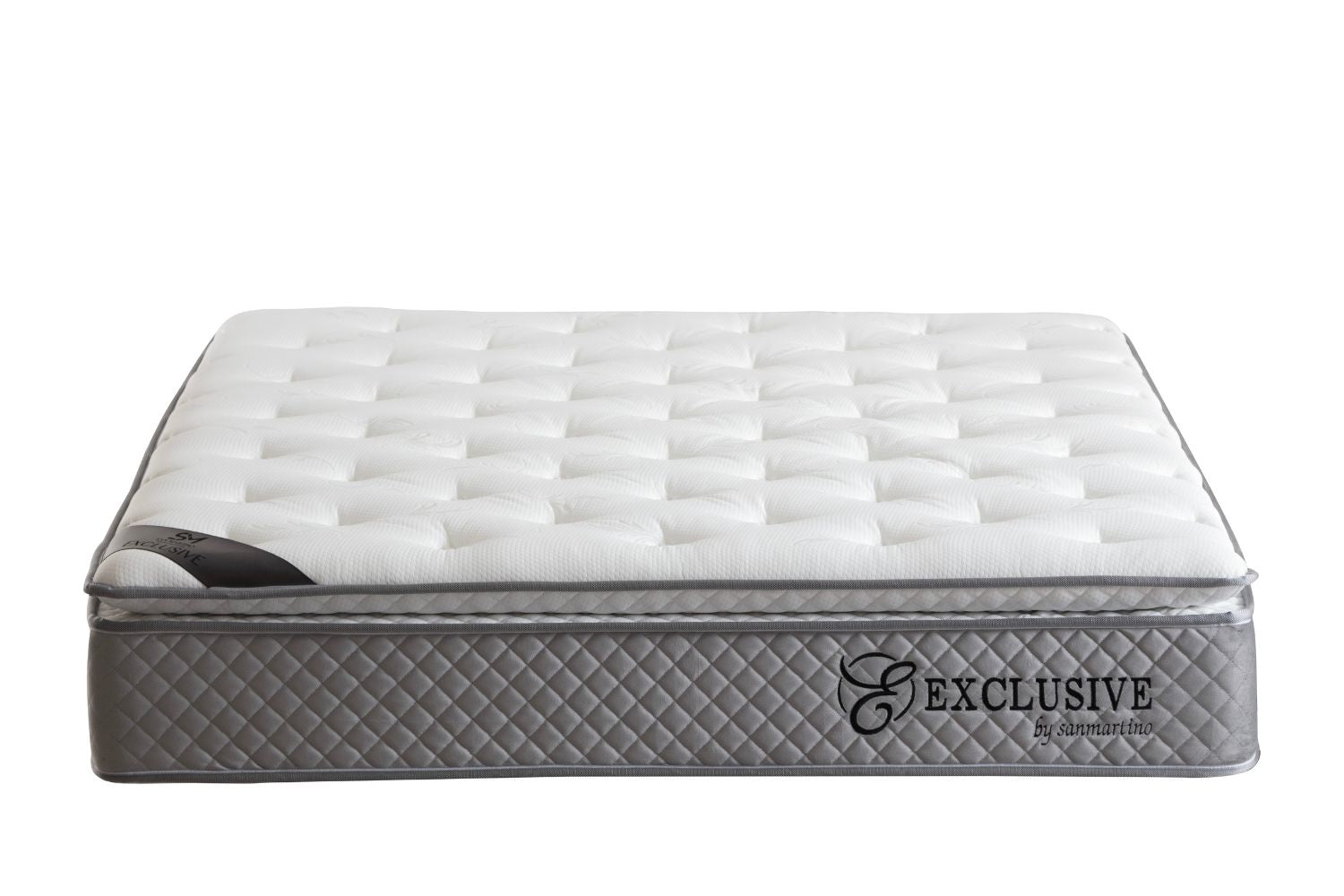 Matelas San Martino Exclusif Ressorts Gris - 32 cm avec surmatelas Intégré 180x200