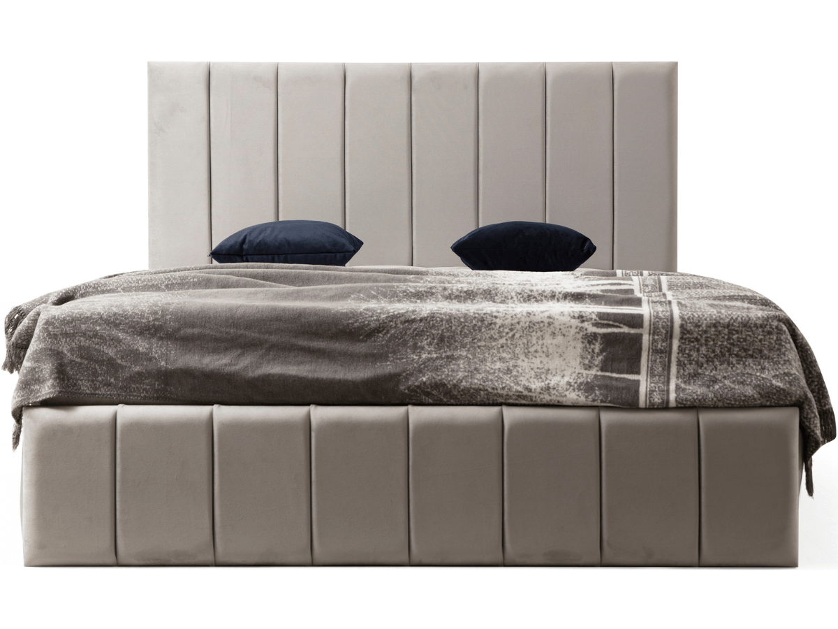 Cadre de lit POLO velours gris avec ou sans sommier