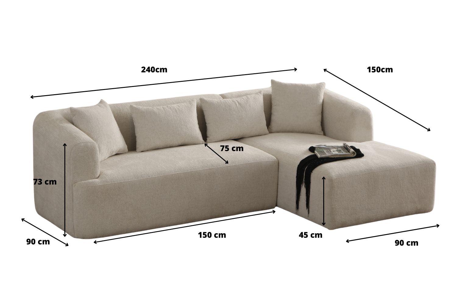 Canapé d’angle 4 places – idéal pour salon ou séjour. 