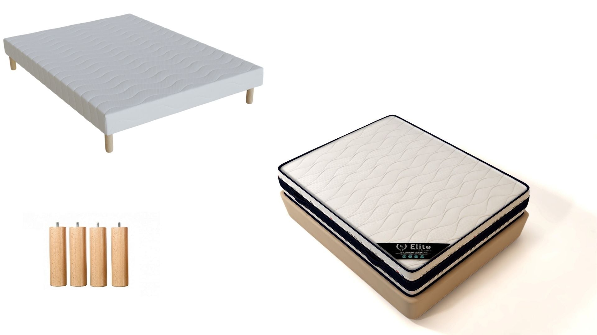 Sommier + Matelas Memoire de Forme 22cm d'Epaisseur